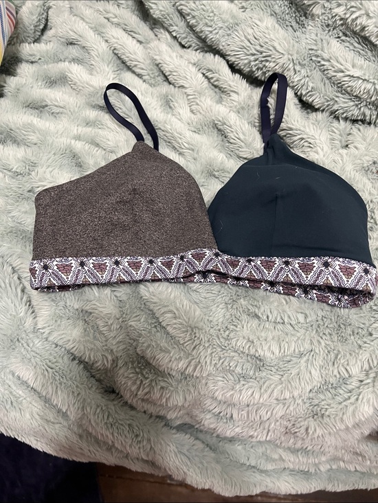 Athleta Other - Athleta Reversible Bralette — Gray & Dark Teal with Patterned Trim